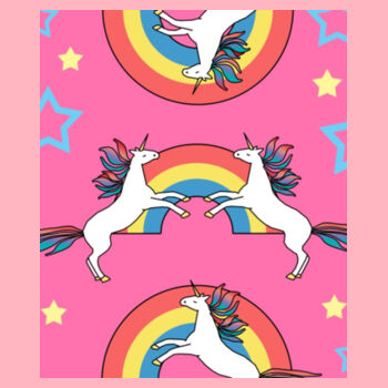 Rainbows and Unicorns 80s Retro Design for Girls - Pink Background Design